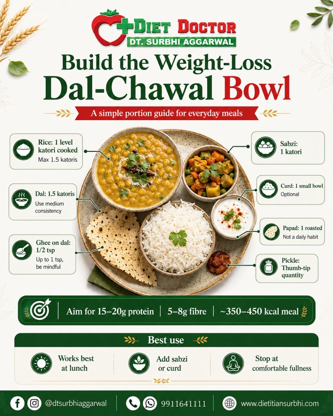 build the weight loss dal chawal bowl